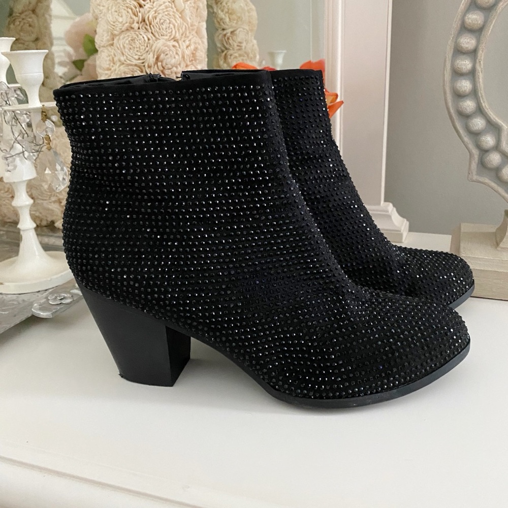 Juicy Couture Black Rhinestone Avora Bootie